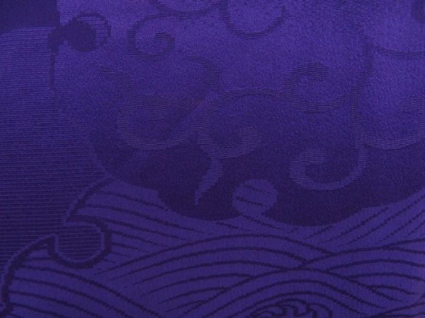 Photo4: 5816T01z430 Vintage Japanese Kimono Silk HAORI COAT Yukiwa Purple (4)