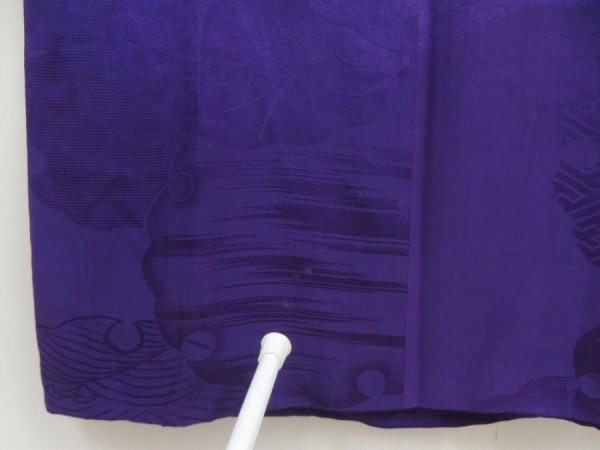 Photo6: 5816T01z430 Vintage Japanese Kimono Silk HAORI COAT Yukiwa Purple (6)