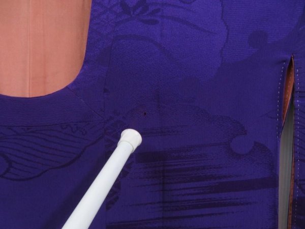 Photo8: 5816T01z430 Vintage Japanese Kimono Silk HAORI COAT Yukiwa Purple (8)