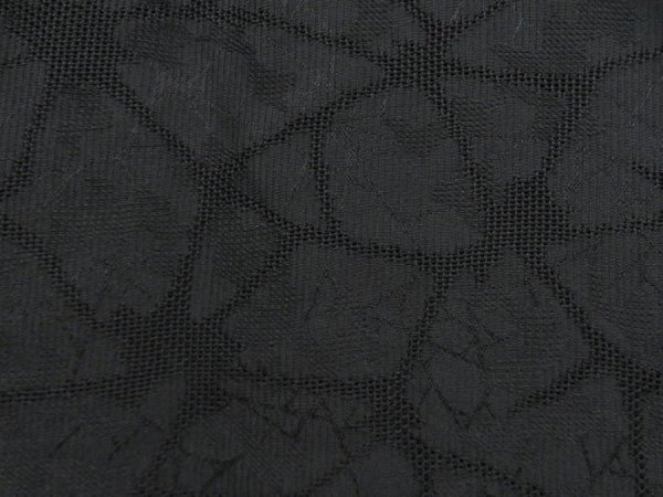 Photo4: 5816T03z350 Vintage Japanese Kimono Silk See through HAORI COAT  Black (4)