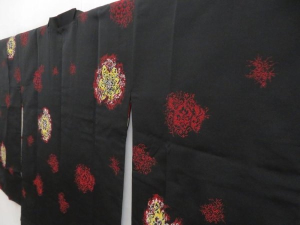 Photo2: 5816T04z650 Vintage Japanese Kimono Silk OMESHI LONG HAORI COAT (2)