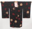 Photo5: 5816T04z650 Vintage Japanese Kimono Silk OMESHI LONG HAORI COAT (5)