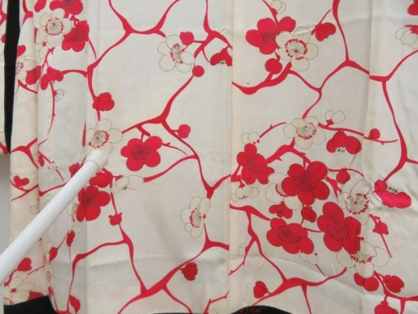 Photo8: 5816T04z650 Vintage Japanese Kimono Silk OMESHI LONG HAORI COAT (8)