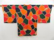 Photo1: 5816T05z560 Vintage Japanese Kimono Silk HAORI COAT  Dark orange (1)