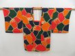 Photo5: 5816T05z560 Vintage Japanese Kimono Silk HAORI COAT  Dark orange (5)