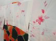Photo7: 5816T05z560 Vintage Japanese Kimono Silk HAORI COAT  Dark orange (7)