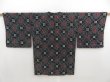 Photo1: 5816T06z540 Vintage Japanese Kimono Silk HAORI COAT  Black (1)