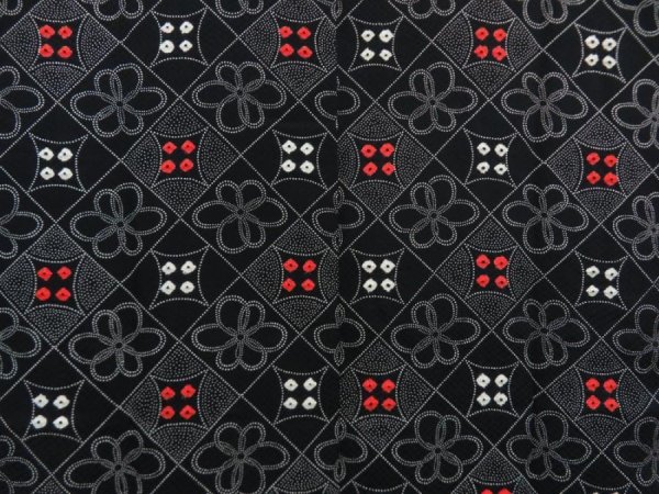 Photo3: 5816T06z540 Vintage Japanese Kimono Silk HAORI COAT  Black (3)