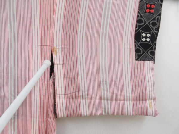 Photo8: 5816T06z540 Vintage Japanese Kimono Silk HAORI COAT  Black (8)