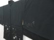 Photo2: 5816T07z540 Vintage Japanese Kimono Silk HAORI Flower Black (2)