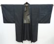 Photo5: 5820T01z530 Vintage Japanese Kimono Silk Men's HAORI Scenery Dark gray (5)