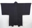 Photo2: 5820T03z310 Vintage Japanese Kimono Silk See through Men's HAORI  Black (2)