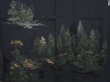 Photo2: 5820T06z500 Vintage Japanese Kimono Silk HAORI Trees Black (2)