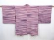Photo1: 5820T07z550 Vintage Japanese Kimono Silk HAORI  Purple-Pink (1)