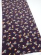 Photo2: 2Q05z100  Japanese Kimono Silk  FABRIC Camellia Dark grape 67.7x14.6 (2)