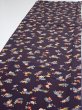 Photo3: 2Q06z100  Japanese Kimono Silk  FABRIC Camellia Dark grape 68.1x14.6 (3)