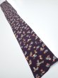 Photo5: 2Q07z50  Japanese Kimono Silk  FABRIC Camellia Dark grape 60.6x7.7 (5)