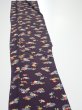 Photo3: 2Q08z50  Japanese Kimono Silk  FABRIC Camellia Dark grape 61.0x7.7 (3)