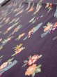 Photo4: 2Q09z60  Japanese Kimono Silk  FABRIC Camellia Dark grape 86.6x6.9 (4)