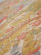 Photo4: 2Q01z70  Japanese Kimono Silk  FABRIC Royal cart Light brown-gray 47.2x14.6 (4)