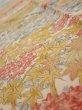 Photo5: 2Q10z30  Japanese Kimono Silk  FABRIC Royal cart Light brown-gray 41.7x6.7 (5)