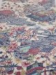 Photo1: 2W01z70  Japanese Kimono Silk  FABRIC House Off-white 43.7x14.2 (1)
