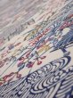 Photo4: 2W04z90  Japanese Kimono Silk  FABRIC House Off-white 60.2x14.2 (4)
