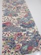 Photo2: 2W05z90  Japanese Kimono Silk  FABRIC House Off-white 60.2x14.0 (2)