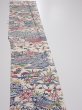 Photo2: 2W07z40  Japanese Kimono Silk  FABRIC House Off-white 52.8x7.1 (2)