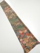 Photo5: 2W08z30  Japanese Kimono Silk  FABRIC Flowers Dark olive 55.5x7.3 (5)