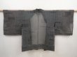 Photo1: 5822T01z300 Vintage Japanese Kimono Blend silk See through HAORI  Black (1)