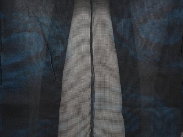 Photo3: 5822T02z210 Vintage Japanese Kimono Silk See through HAORI Cloud Black (3)