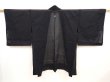 Photo1: 5822T03z310 Vintage Japanese Kimono Silk See through HAORI  Black (1)