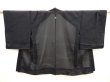 Photo3: 5822T03z310 Vintage Japanese Kimono Silk See through HAORI  Black (3)