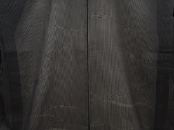 Photo5: 5822T03z310 Vintage Japanese Kimono Silk See through HAORI  Black (5)