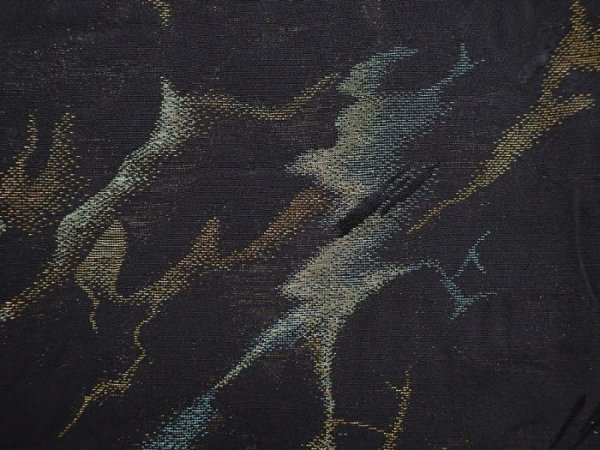 Photo5: 5822T04z780 Vintage Japanese Kimono Silk HAORI  Black (5)