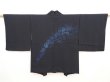 Photo1: 5822T05z530 Vintage Japanese Kimono Silk HAORI Chrysanthemum Black (1)
