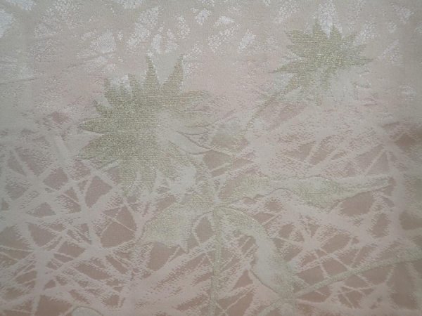 Photo4: 5822T06z540 Vintage Japanese Kimono Silk HAORI Flower Off-white (4)