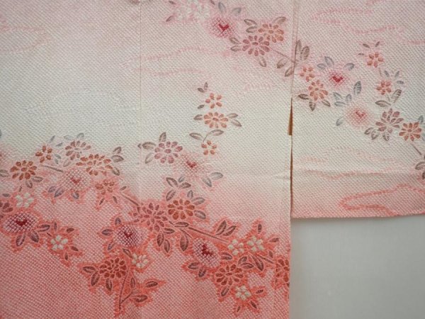 Photo3: 5822T07z530 Vintage Japanese Kimono Silk SHIBORI HAORI Flowers Pink (3)