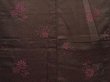 Photo3: 5822T08z500 Vintage Japanese Kimono Silk LONG HAORI Flowers Dark grape (3)