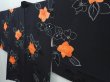 Photo2: 5822T09z560 Vintage Japanese Kimono Silk HAORI Flower Black (2)
