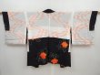 Photo6: 5822T09z560 Vintage Japanese Kimono Silk HAORI Flower Black (6)