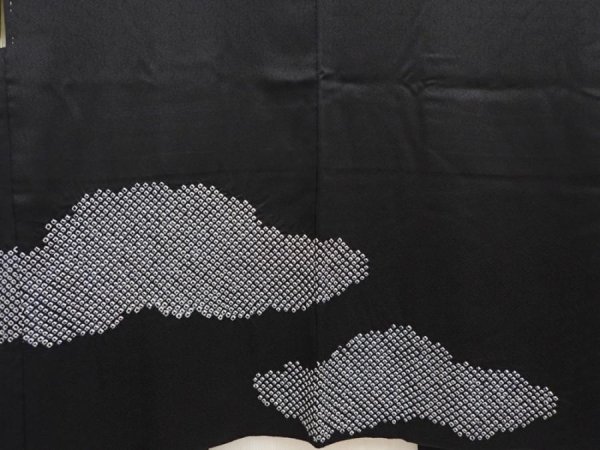 Photo3: 5822T10z540 Vintage Japanese Kimono Silk HAORI Cloud Black (3)