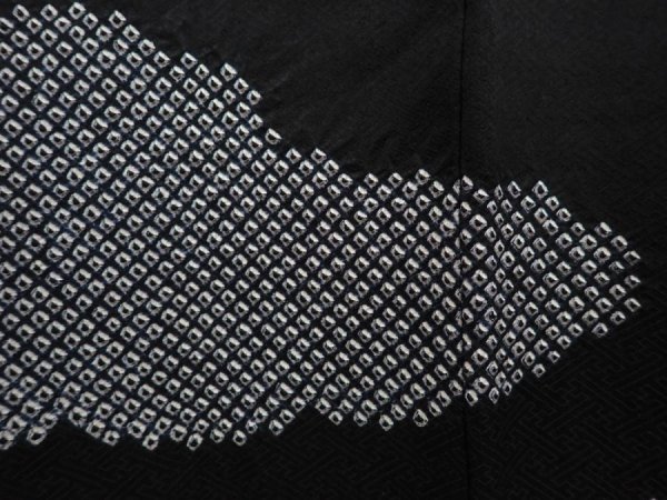 Photo4: 5822T10z540 Vintage Japanese Kimono Silk HAORI Cloud Black (4)