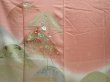 Photo8: 5822T11z990  Japanese Kimono Silk TSUKESAGE Camellia Dark coral (8)