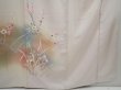 Photo7: 5822T12z1050  Japanese Kimono Silk TSUKESAGE Flowers Light gray (7)