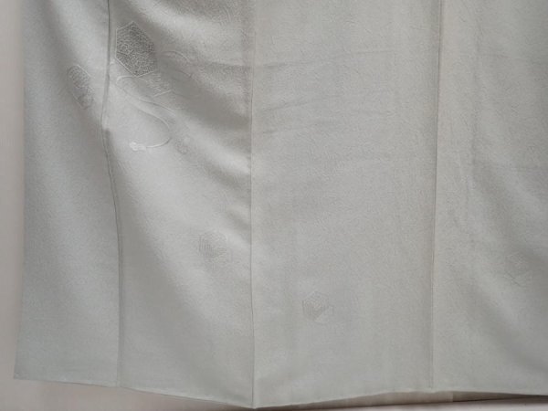 Photo6: 5822T13z910  Japanese Kimono Silk IROMUJI Flower Dull light blue (6)