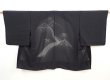 Photo1: 5906T01z320 Vintage Japanese Kimono Silk See through HAORI River Black (1)