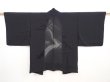 Photo4: 5906T01z320 Vintage Japanese Kimono Silk See through HAORI River Black (4)
