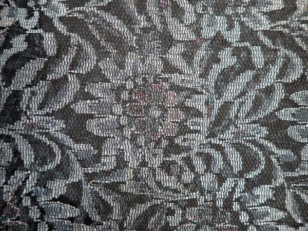 Photo3: 5906T02z260 Vintage Japanese Kimono Synthetic See through HAORI Flower Gray (3)